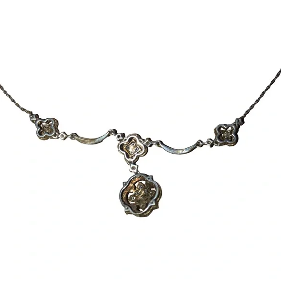 Luxury 925 Sterling Silver Diamond & Sapphire Clover Necklace paid $3,500 - Picture 11 of 15